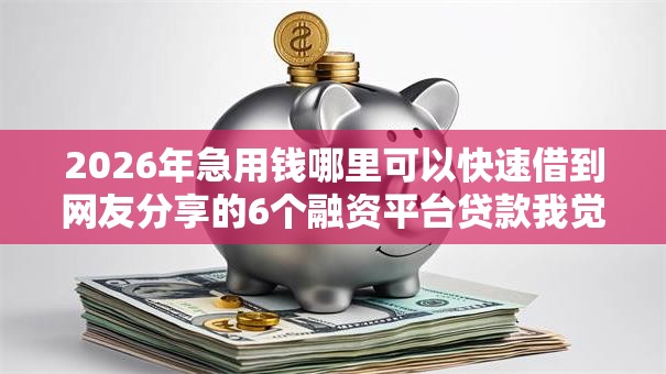 2026年急用钱哪里可以快速借到网友分享的6个融资平台贷款我觉得不错! 2026年急用钱哪里可以快速借到网友分享的6个融资平台贷款我觉得不错!
