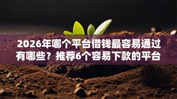 2026年哪个平台借钱最容易通过有哪些？推荐6个容易下款的平台