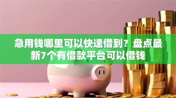 急用钱哪里可以快速借到?盘点最新7个有借款平台可以借钱 急用钱哪里可以快速借到?盘点最新7个有借款平台可以借钱