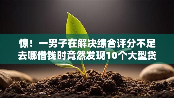 惊!一男子在解决综合评分不足去哪借钱时竟然发现10个大型贷款平台,事后分享了出来 惊!一男子在解决综合评分不足去哪借钱时竟然发现10个大型贷款平台,事后分享了出来