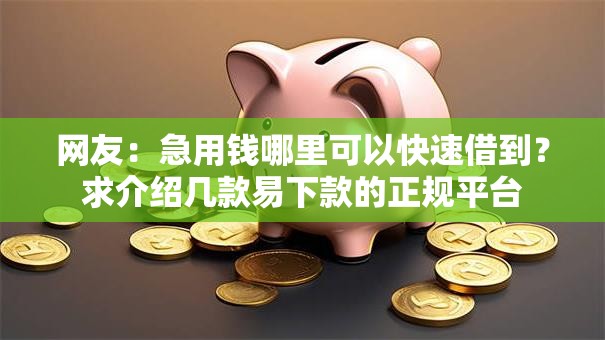 网友:急用钱哪里可以快速借到?求介绍几款易下款的正规平台 网友:急用钱哪里可以快速借到?求介绍几款易下款的正规平台