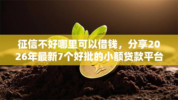 征信不好哪里可以借钱,分享2026年最新7个好批的小额贷款平台 征信不好哪里可以借钱,分享2026年最新7个好批的小额贷款平台