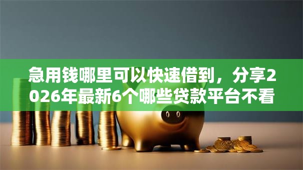 急用钱哪里可以快速借到,分享2026年最新6个哪些贷款平台不看征信 急用钱哪里可以快速借到,分享2026年最新6个哪些贷款平台不看征信