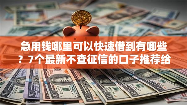 急用钱哪里可以快速借到有哪些?7个最新不查征信的口子推荐给你 急用钱哪里可以快速借到有哪些?7个最新不查征信的口子推荐给你