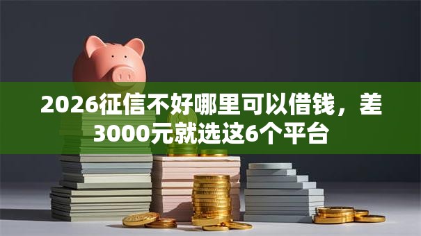 2026征信不好哪里可以借钱，差3000元就选这6个平台