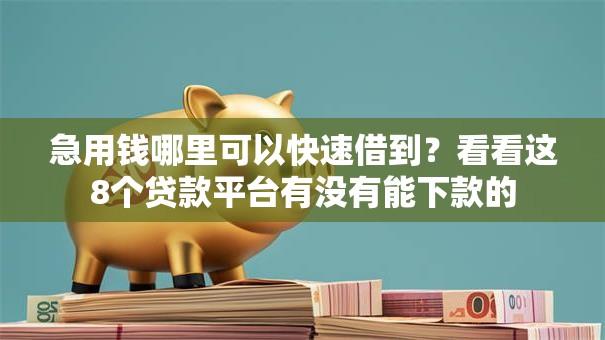 急用钱哪里可以快速借到?看看这8个贷款平台有没有能下款的 急用钱哪里可以快速借到?看看这8个贷款平台有没有能下款的