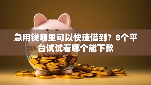 急用钱哪里可以快速借到？8个平台试试看哪个能下款
