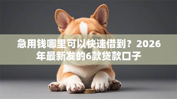 急用钱哪里可以快速借到？2026年最新发的6款贷款口子