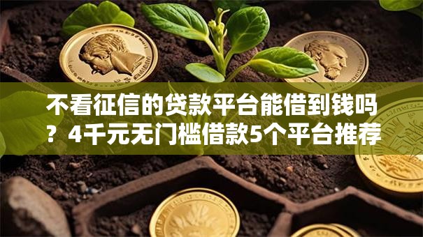 不看征信的贷款平台能借到钱吗?4千元无门槛借款5个平台推荐 不看征信的贷款平台能借到钱吗?4千元无门槛借款5个平台推荐