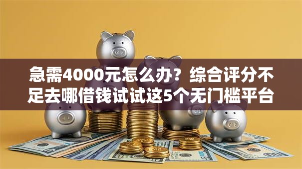急需4000元怎么办？综合评分不足去哪借钱试试这5个无门槛平台