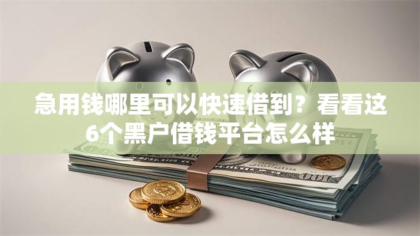 急用钱哪里可以快速借到？看看这6个黑户借钱平台怎么样