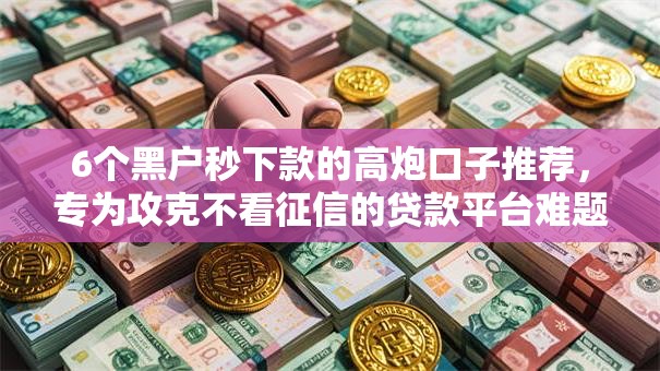 6个黑户秒下款的高炮口子推荐，专为攻克不看征信的贷款平台难题