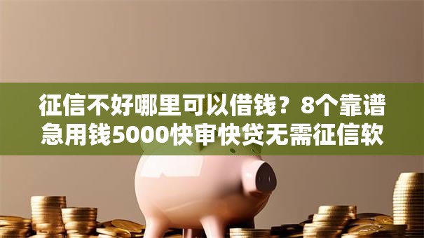 征信不好哪里可以借钱？8个靠谱急用钱5000快审快贷无需征信软件推荐