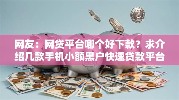 网友：网贷平台哪个好下款？求介绍几款手机小额黑户快速贷款平台