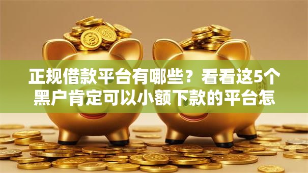 正规借款平台有哪些？看看这5个黑户肯定可以小额下款的平台怎么样