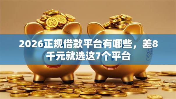 2026正规借款平台有哪些，差8千元就选这7个平台