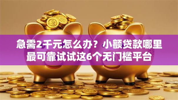 急需2千元怎么办？小额贷款哪里最可靠试试这6个无门槛平台