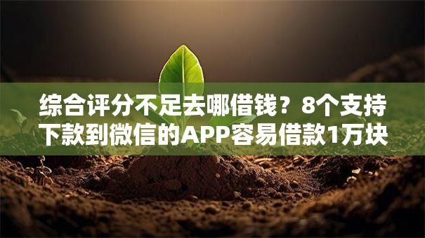 综合评分不足去哪借钱？8个支持下款到微信的APP容易借款1万块的平台