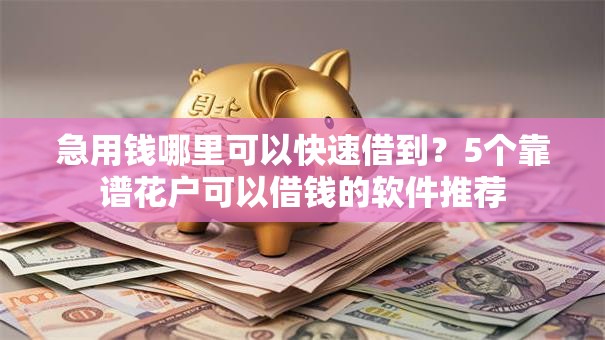 急用钱哪里可以快速借到？5个靠谱花户可以借钱的软件推荐