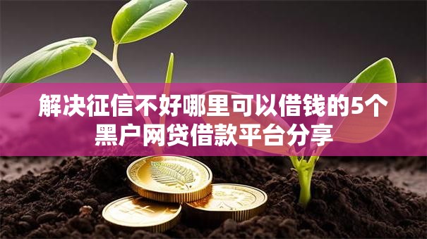 解决征信不好哪里可以借钱的5个黑户网贷借款平台分享