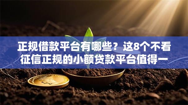 正规借款平台有哪些?这8个不看征信正规的小额贷款平台值得一试 正规借款平台有哪些?这8个不看征信正规的小额贷款平台值得一试