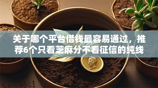 关于哪个平台借钱最容易通过,推荐6个只看芝麻分不看征信的纯线上审批平台给你 关于哪个平台借钱最容易通过,推荐6个只看芝麻分不看征信的纯线上审批平台给你