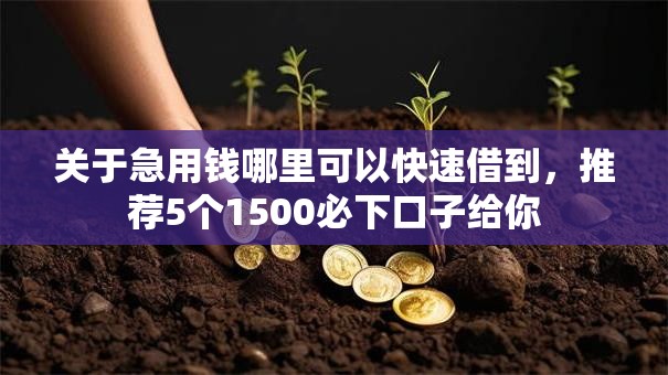 关于急用钱哪里可以快速借到,推荐5个1500必下口子给你 关于急用钱哪里可以快速借到,推荐5个1500必下口子给你