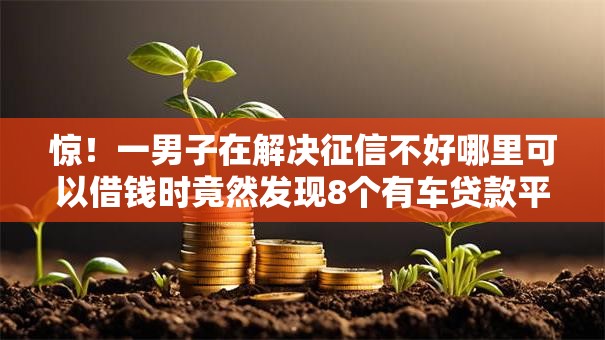 惊!一男子在解决征信不好哪里可以借钱时竟然发现8个有车贷款平台,事后分享了出来 惊!一男子在解决征信不好哪里可以借钱时竟然发现8个有车贷款平台,事后分享了出来