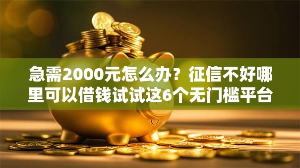 急需2000元怎么办?征信不好哪里可以借钱试试这6个无门槛平台 急需2000元怎么办?征信不好哪里可以借钱试试这6个无门槛平台