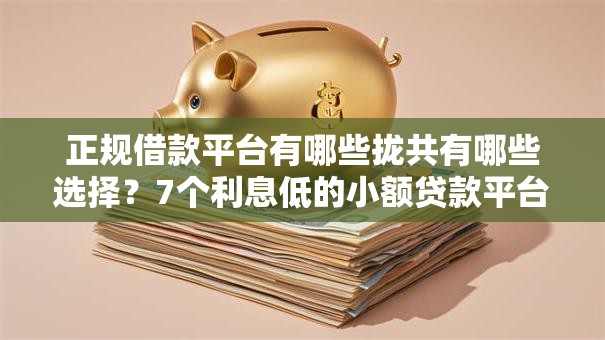 正规借款平台有哪些拢共有哪些选择?7个利息低的小额贷款平台详解 正规借款平台有哪些拢共有哪些选择?7个利息低的小额贷款平台详解