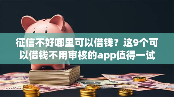 征信不好哪里可以借钱？这9个可以借钱不用审核的app值得一试
