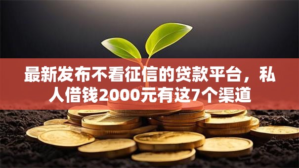 最新发布不看征信的贷款平台,私人借钱2000元有这7个渠道 最新发布不看征信的贷款平台,私人借钱2000元有这7个渠道