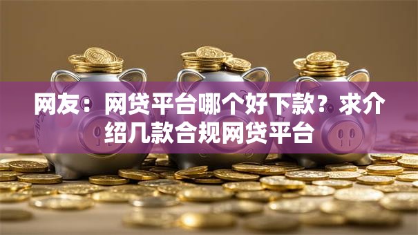 网友:网贷平台哪个好下款?求介绍几款合规网贷平台 网友:网贷平台哪个好下款?求介绍几款合规网贷平台