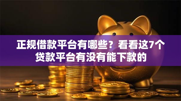正规借款平台有哪些？看看这7个贷款平台有没有能下款的