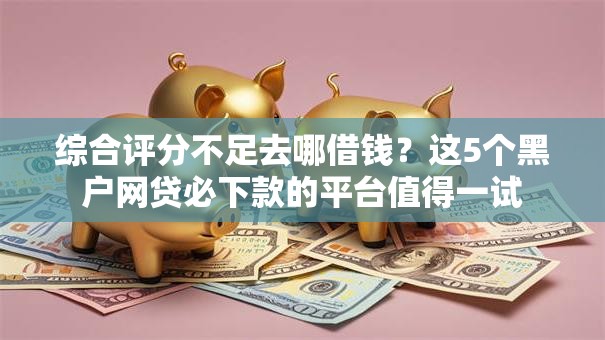 综合评分不足去哪借钱?这5个黑户网贷必下款的平台值得一试 综合评分不足去哪借钱?这5个黑户网贷必下款的平台值得一试