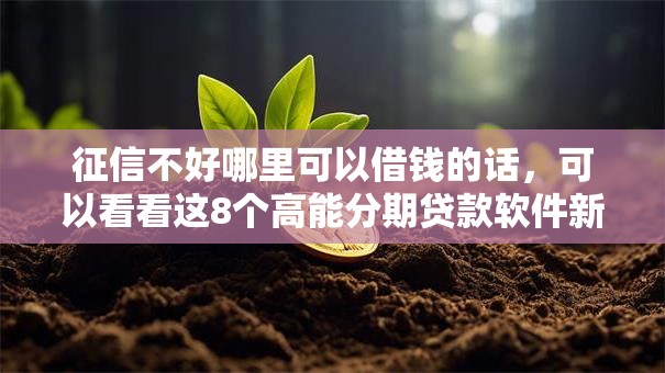 征信不好哪里可以借钱的话,可以看看这8个高能分期贷款软件新秀 征信不好哪里可以借钱的话,可以看看这8个高能分期贷款软件新秀