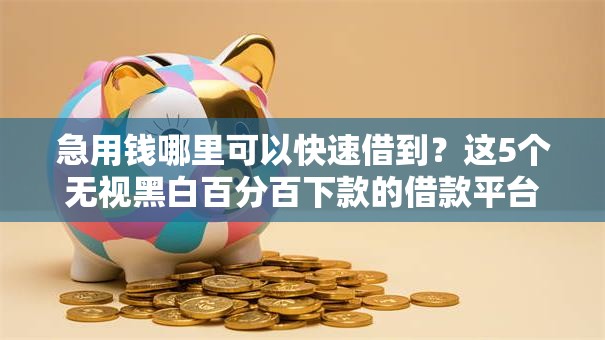 急用钱哪里可以快速借到？这5个无视黑白百分百下款的借款平台值得一试