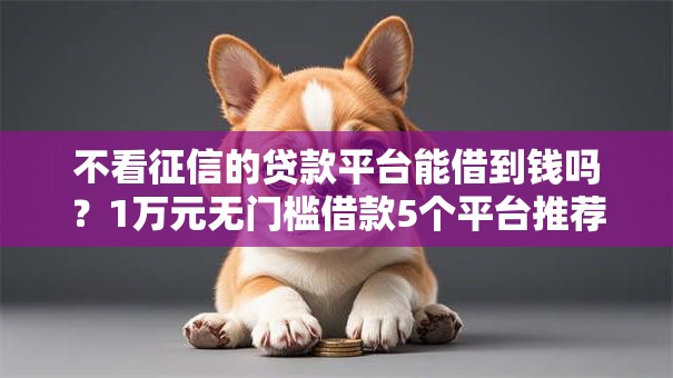 不看征信的贷款平台能借到钱吗？1万元无门槛借款5个平台推荐