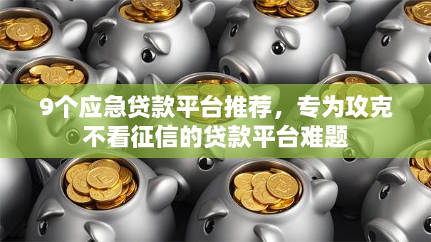 9个应急贷款平台推荐,专为攻克不看征信的贷款平台难题 9个应急贷款平台推荐,专为攻克不看征信的贷款平台难题