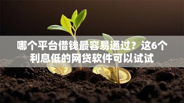 哪个平台借钱最容易通过?这6个利息低的网贷软件可以试试 哪个平台借钱最容易通过?这6个利息低的网贷软件可以试试