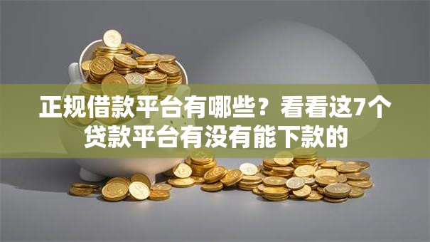 正规借款平台有哪些?看看这7个贷款平台有没有能下款的 正规借款平台有哪些?看看这7个贷款平台有没有能下款的