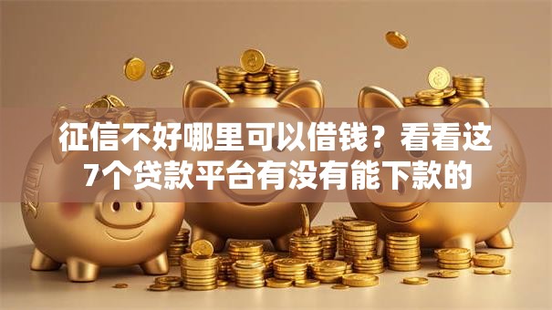 征信不好哪里可以借钱?看看这7个贷款平台有没有能下款的 征信不好哪里可以借钱?看看这7个贷款平台有没有能下款的