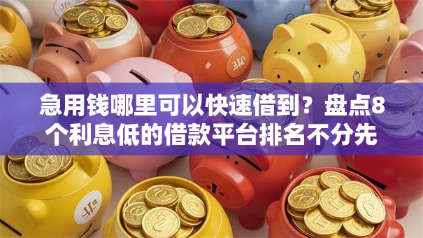 急用钱哪里可以快速借到？盘点8个利息低的借款平台排名不分先后给你参考