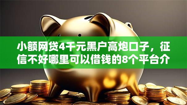 小额网贷4千元黑户高炮口子，征信不好哪里可以借钱的8个平台介绍