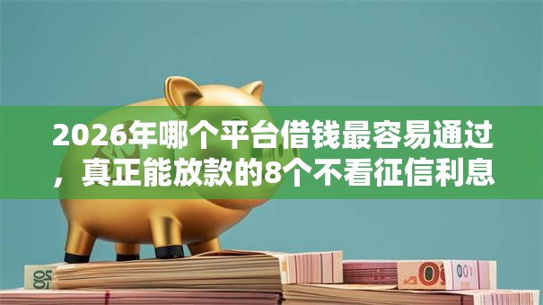 2026年哪个平台借钱最容易通过，真正能放款的8个不看征信利息低的正规网贷平台推荐