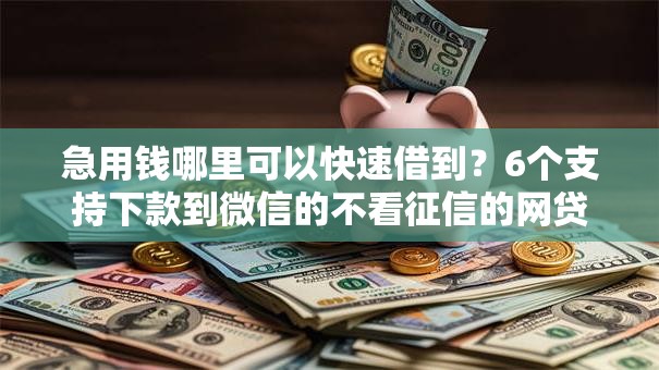 急用钱哪里可以快速借到？6个支持下款到微信的不看征信的网贷平台