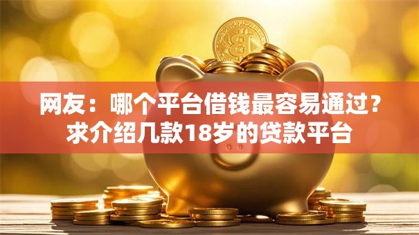 网友：哪个平台借钱最容易通过？求介绍几款18岁的贷款平台