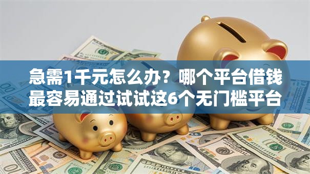 急需1千元怎么办？哪个平台借钱最容易通过试试这6个无门槛平台
