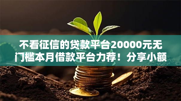 不看征信的贷款平台20000元无门槛本月借款平台力荐！分享小额网贷口子20000元无门槛借款