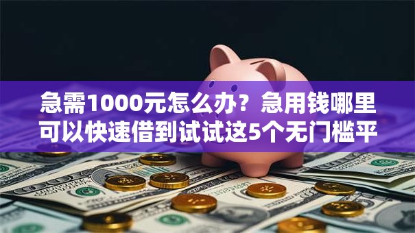 急需1000元怎么办？急用钱哪里可以快速借到试试这5个无门槛平台